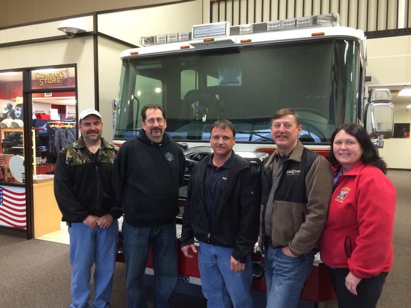 Pierce Manufacturing 5-7-2014
Pre Engineering for Tanker 6 L-R Captain Knight, D/C Abrecht, R. Guessford, Chief Griffith, S. Griffith